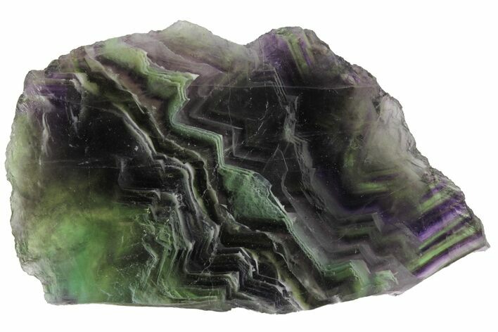 Polished Green & Purple Fluorite Slab - China #98588